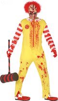 Rood en geel zombie clown kostuum voor volwassenen - Volwassenen kostuums