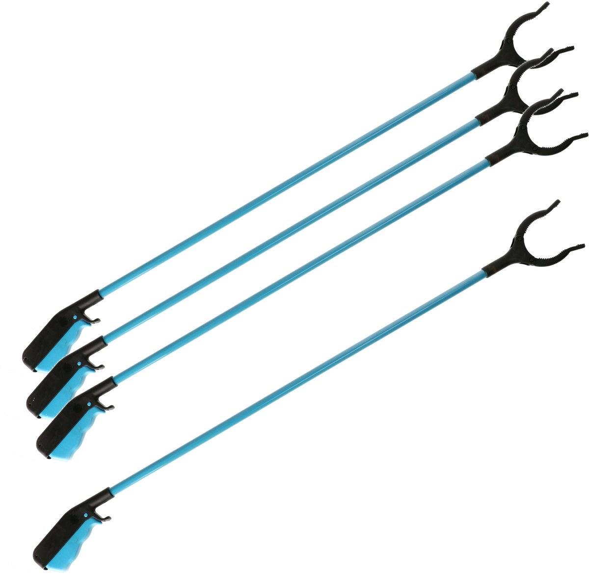 Goedkoopste Afvalgrijper/vuilnisgrijper - 4x stuks - lange steel - 83 cm - zonder te bukken - oppaktang