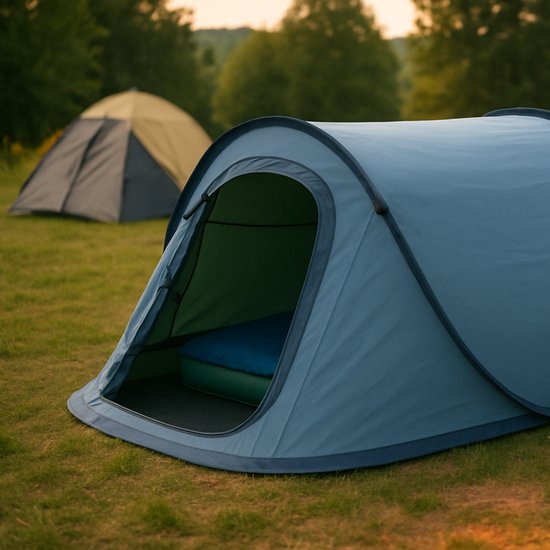 HIXA Pop-up tent - 1 persoon - blauw - 220x120x95cm - camping — afbeelding 3