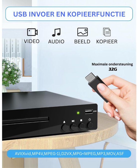 CRLYN® DVD Speler met HDMI - Externe DVD Speler - Zwart — afbeelding 3