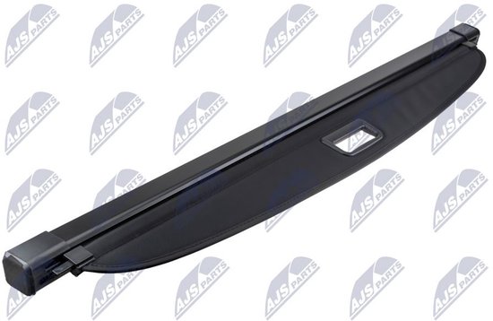 Zwarte rol hoedenplank voor Mercedes GLC, met handvat, gedetailleerd.