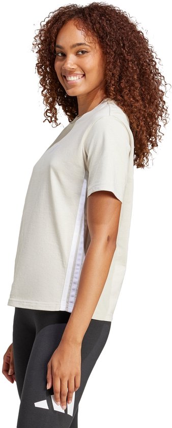adidas Sportswear T-shirt coton 3 bandes Essentials - Femmes - Beige - XL