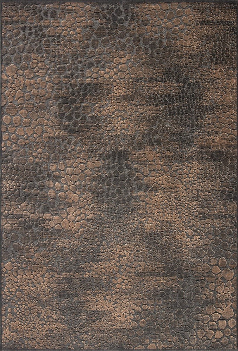Acsento Faro 880 Brown Black Vloerkleed - 240 x 340 cm - Bruin - Rechthoekig - Viscose, Polyester - Eetkamer, Woonkamer - Gespikkeld - Modern