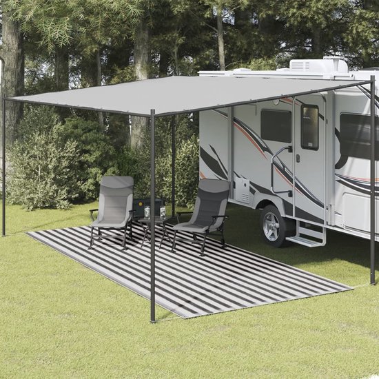 vidaXL - Tenttapijt - 250x500 - cm - antracietkleurig - en - wit van Vidaxl — afbeelding 5
