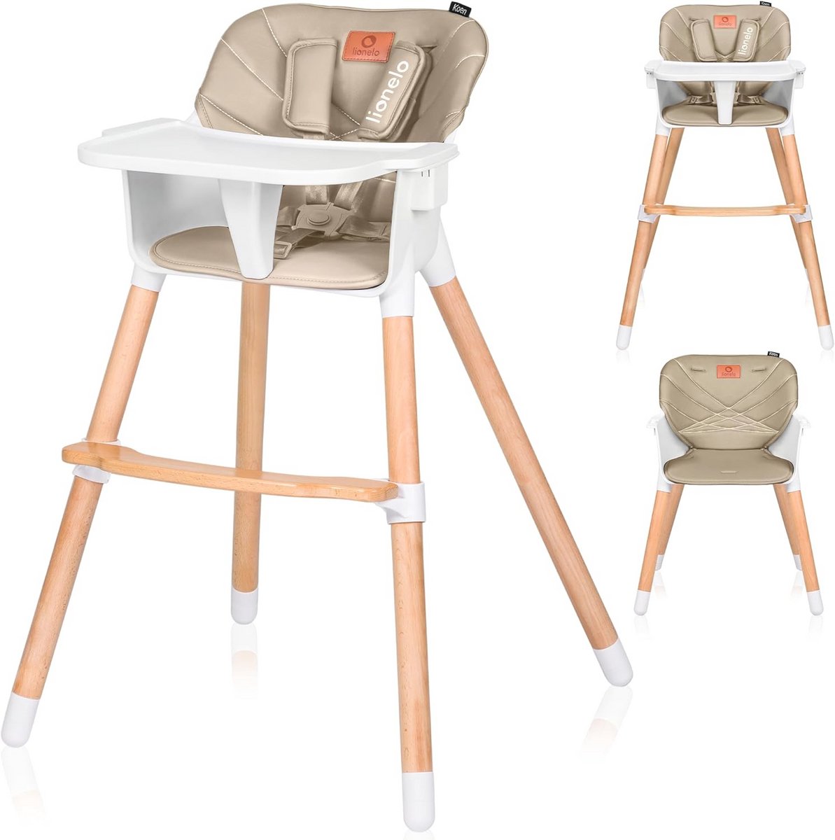 Image of 2in1 Kinderstoel met Verhoogbare Dienblad en Verstelbare Voetsteun - Duurzaam en Veilig Design