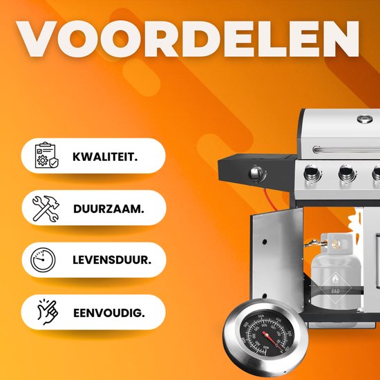 BBQ 5 in 1 - Barbecue op gas - Zilver - Thermostaat - Olievanger accessoires - Gasgrill met zijbrander — afbeelding 3