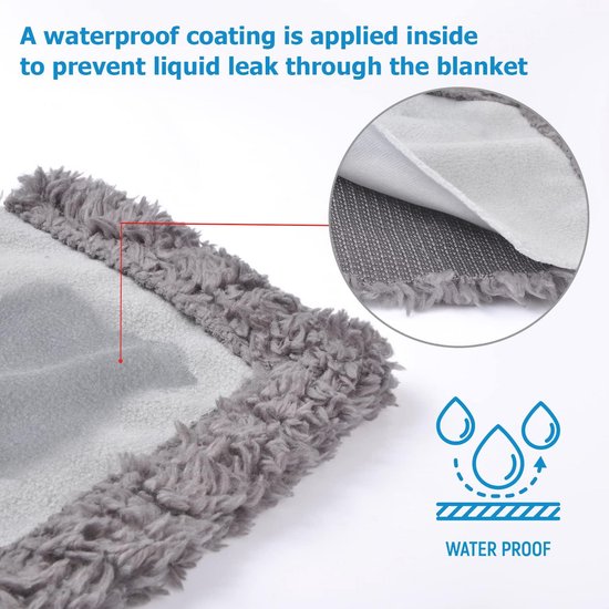 Catalonia Classy Waterdichte beddeken, wasbare bankhoes bedbeschermer, fleece warme sherpa-deken voor varen camping autostoeltje 203 x 152 cm grijs Catalonia Classy Waterdichte beddeken, wasbare bankhoes bedbeschermer, fleece warme sherpa-deken voor varen camping autostoeltje 203 x 152 cm grijs