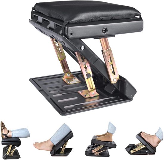 Voetsteun onder bureau met massageoppervlak, ergonomische 6 hoogtepositie, verstelbare voetkruk met stevige antislippoten voor thuiskantoor Voetsteun onder bureau met massageoppervlak, ergonomische 6 hoogtepositie, verstelbare voetkruk met stevige antislippoten voor thuiskantoor