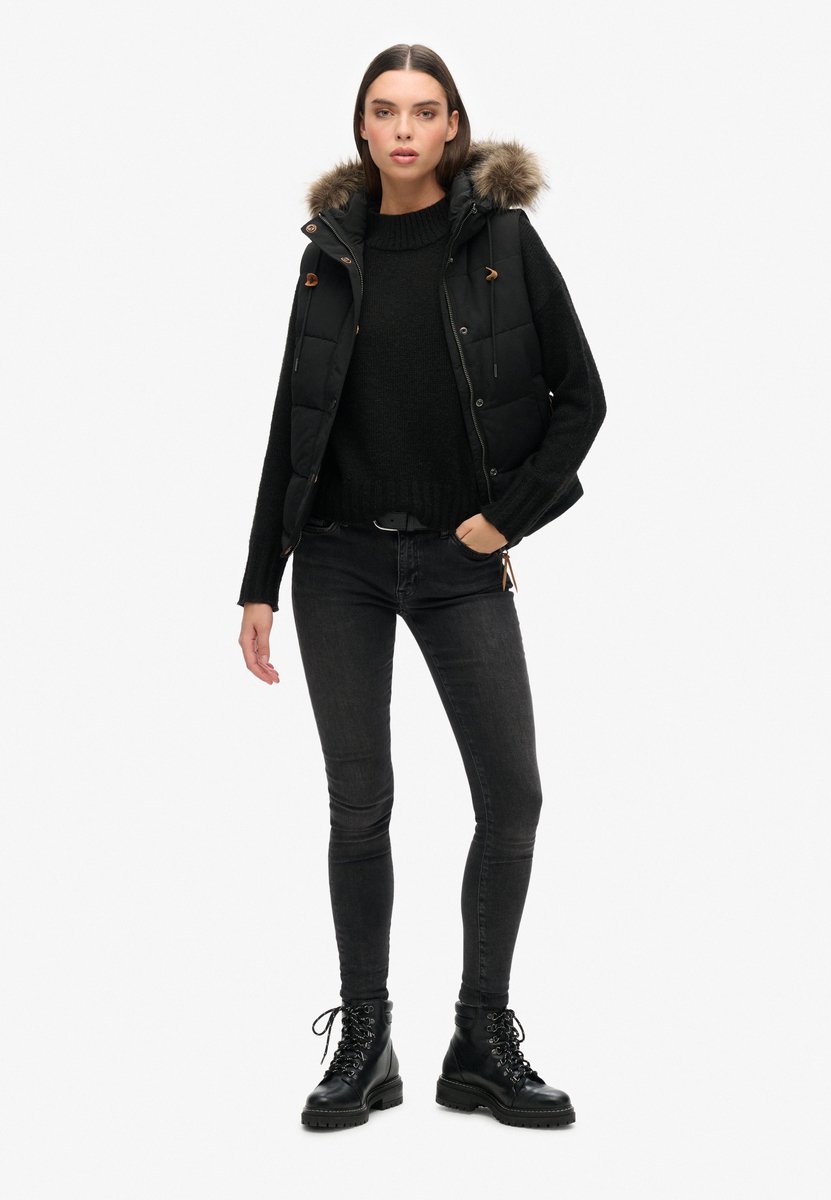 Superdry Everest bodywarmer van imitatiebont Dames Gilets Zwart