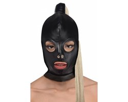 Ponytail Bondage Hood - Zwart
