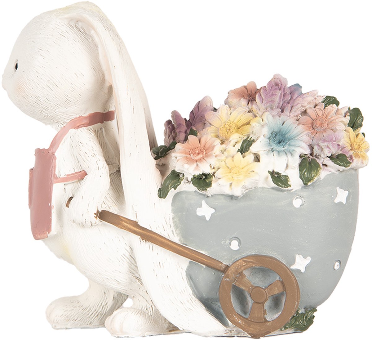 Decoratie Beeld Konijn 11x6x10 cm Wit Kunststof