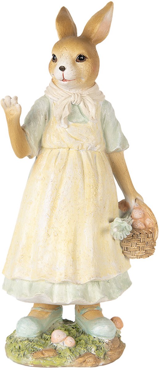 Clayre & Eef Decoratie Beeld Konijn 32 cm Beige Kunststof