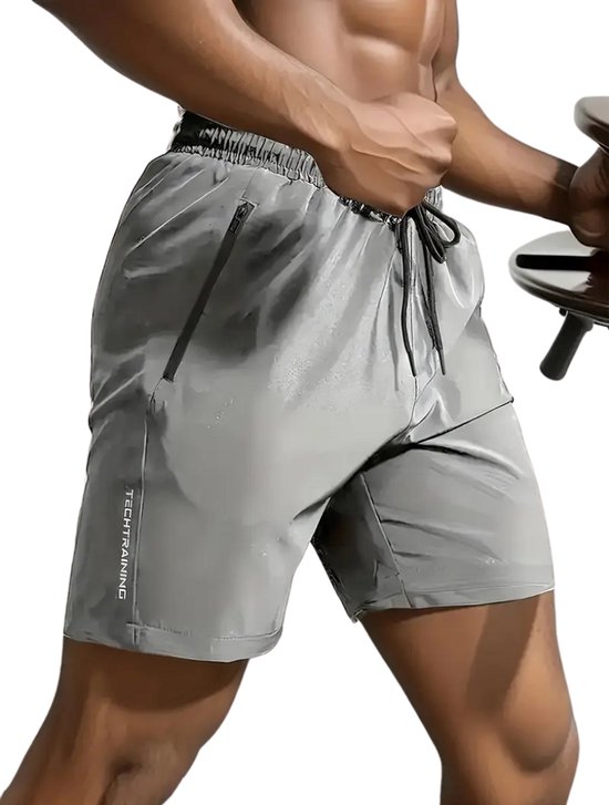 Bovista Tennisbroek Heren - Tennisshort - Tenniskleding - Padelbroek - Padel - Gym - Short - Grijs - Maat XL