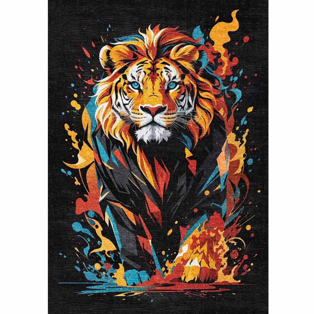 Bamyum Lions Bedrukt Tapijt Chenilleprint Machine Made 120 x 180 cm, Vintage Tapijt Slaapkamer, Antibacterieel Antislip Ondervloer Keukentapijt
