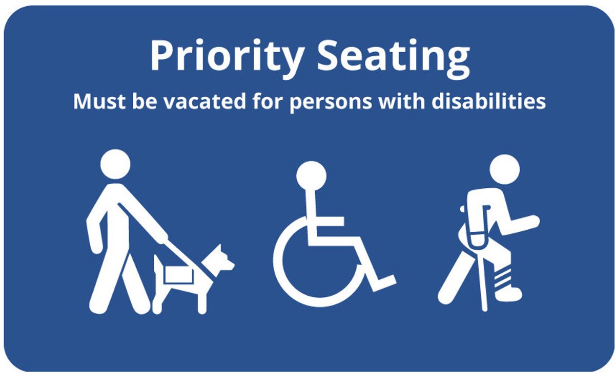 Priority seating sticker 100 x 60 cm