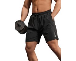 Bovista Tennisbroek Heren - Tennisshort - Tenniskleding - Padelbroek - Padel - Gym - Short - Zwart - Maat L