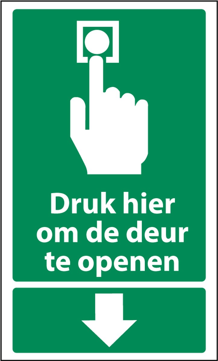 Deur openen sticker 200 x 120 mm
