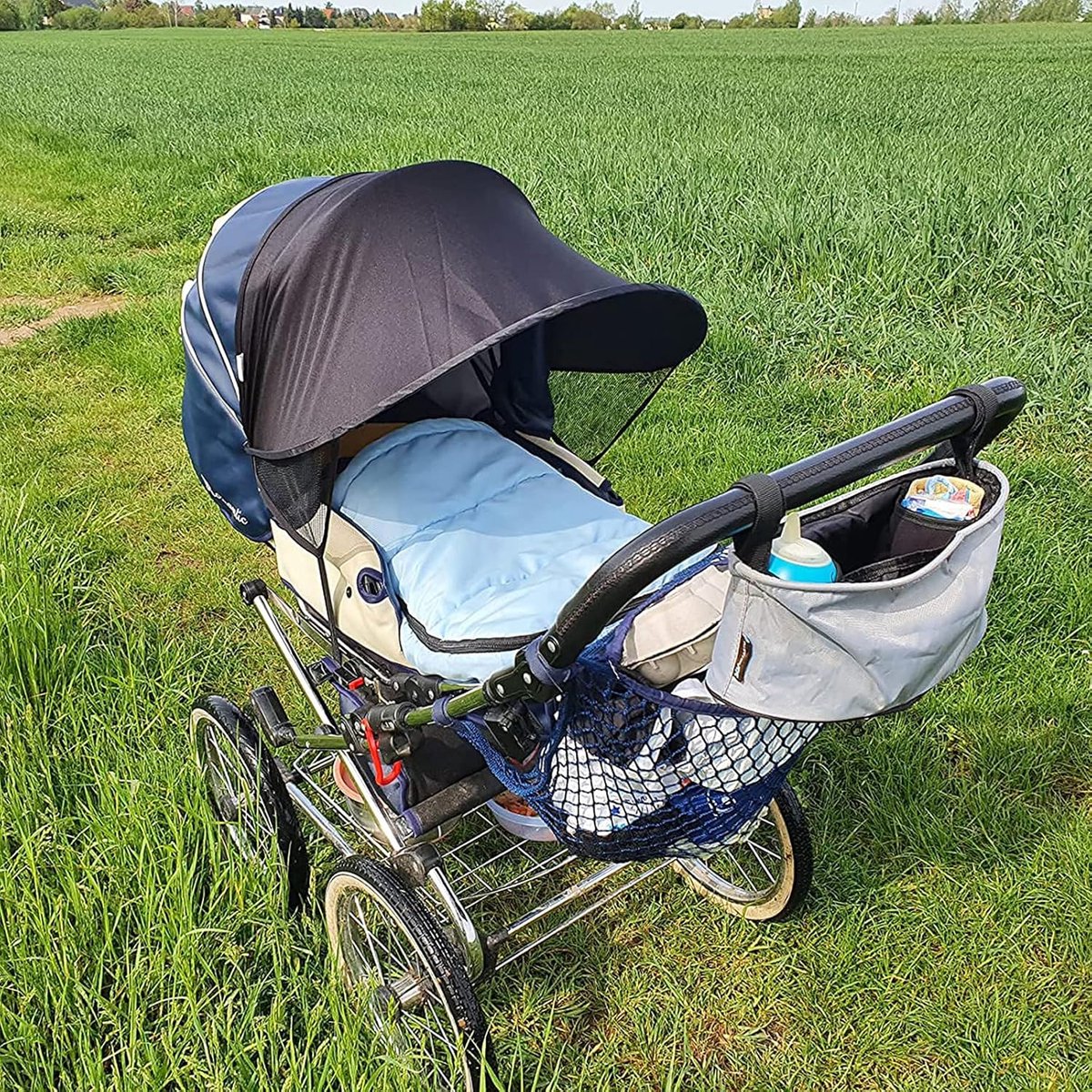 Kinderwagen zonnescherm - Zonnedoek Kinderwagen - Eenvoudig te bevestigen - Universeel zonnescherm voor kinderwagens - Zonnekap - Buggy accessoire - Zonnedoek buggy - Zonnedoek Wandelwagen — afbeelding 2