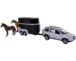 Kids Globe Die-cast Volvo XC90 met Paardentrailer, 27cm