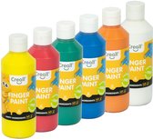 Creall vingerverf flessen Set - 6 x 80 ml assorti - Conserveermiddelvrij