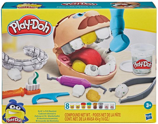 Play-Doh Top Tandarts Speelset - Boetseerklei - 8 Play-Doh potjes - Knutselen voor kinderen
