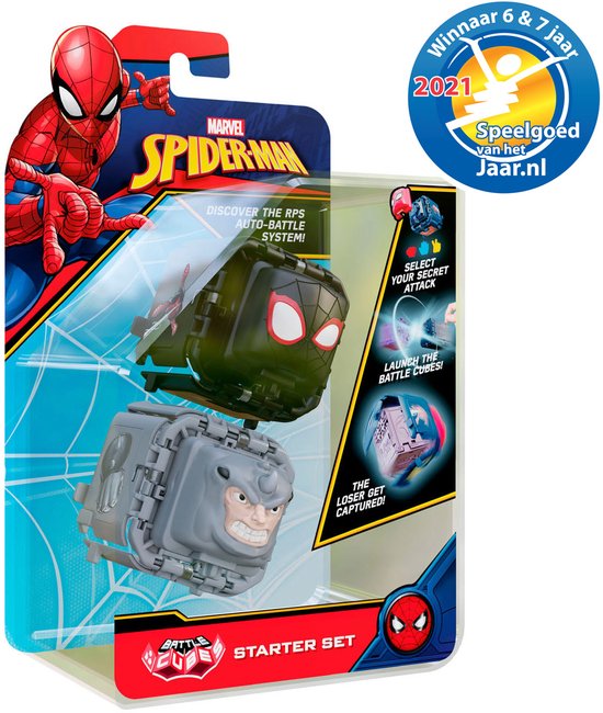 Marvel Spider-Man Battle Cube – Miles Morales VS Rhino – Battle Fidget Set