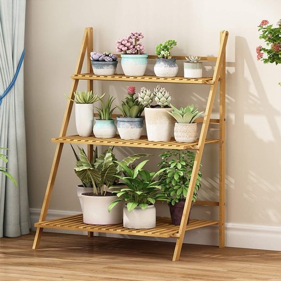 Outsunny plantenrek buiten, 3 niveaus, duurzaam vurenhout, Inklapbaar design, tot 140 kg, 90x60x30 cm, donkerbruin Outsunny plantenrek buiten, 3 niveaus, duurzaam vurenhout, Inklapbaar design, tot 140 kg, 90x60x30 cm, donkerbruin