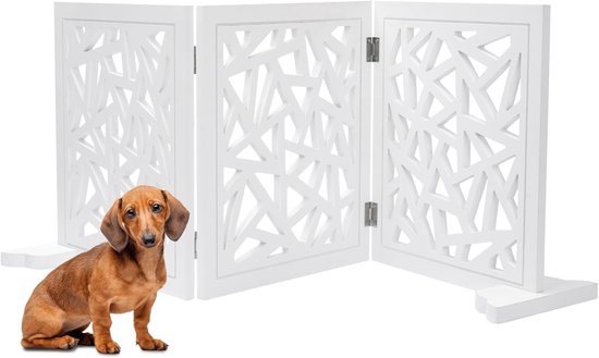 COSTWAY Afsluitrooster voor honden, hondenhek, verstelbaar, 71-203 cm, bruin