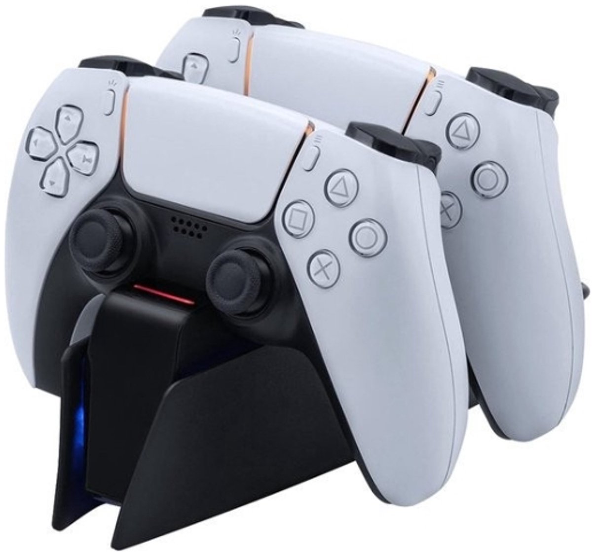 Intelectro Oplaaddock - Snelle en Veilige Oplaadoplossing voor Twee Controllers - LED-Laadstatus Weergave - Slimme Chip voor Snelladen - Eenvoudige Installatie - Inclusief USB-C Kabels - Wit - Levering Sneller dan Aangegeven!