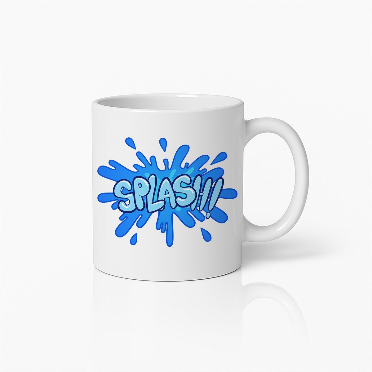 Levende Splash Design Mok – Kleurrijke Water Splash Koffiebeker