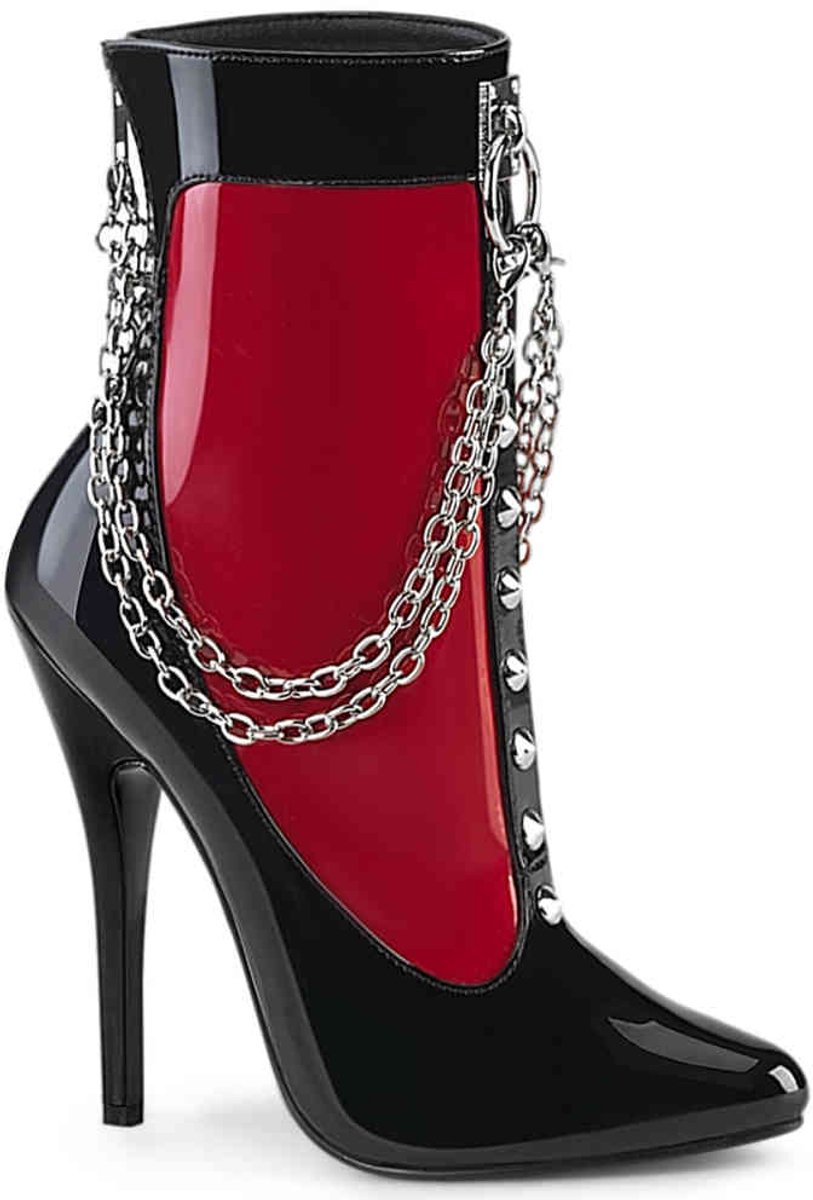 Devious - DOMINA-1033 Enkellaars - US 14 - 45 Shoes - Zwart/Rood