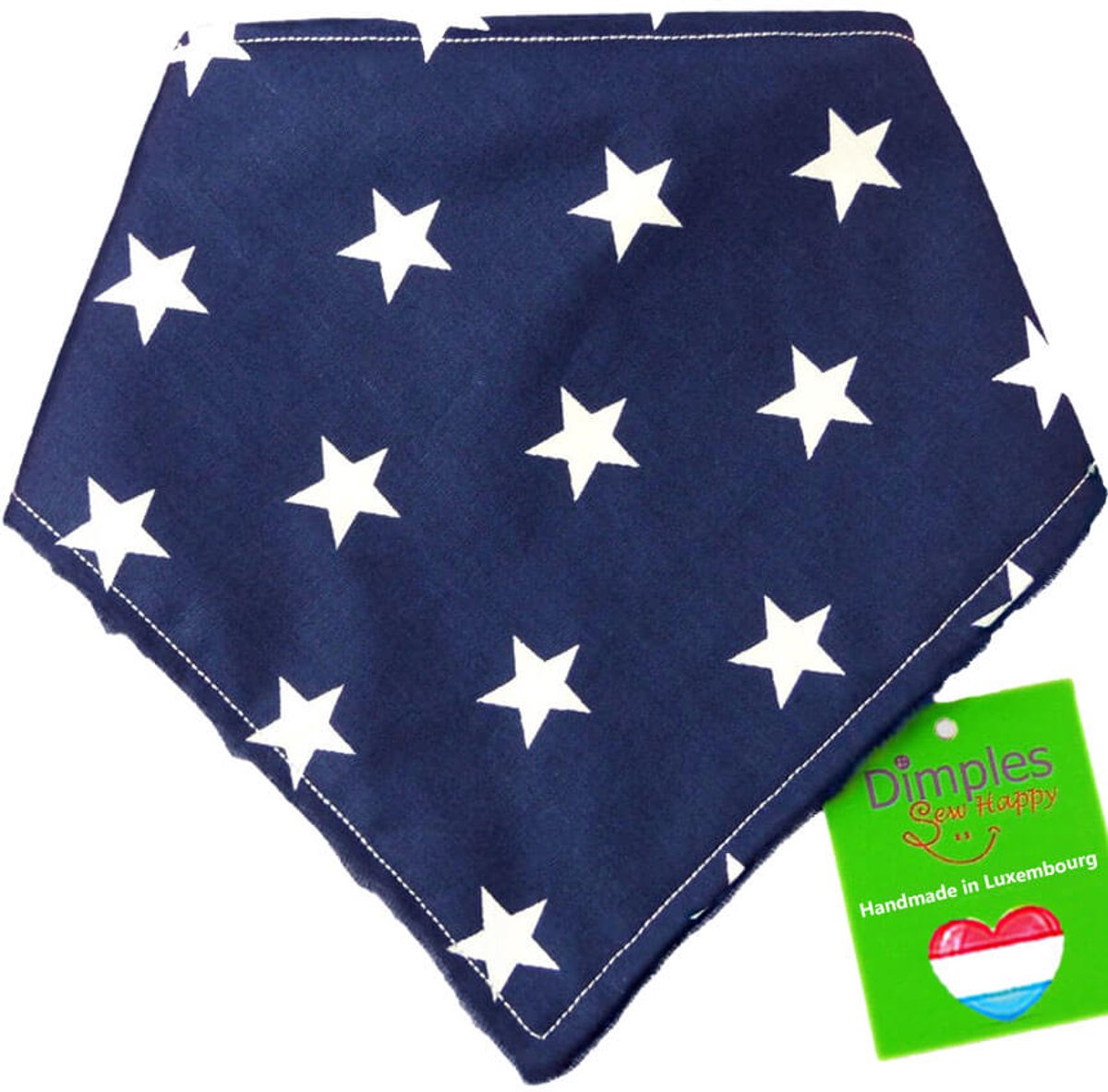 Donkerblauwe sterren hondenhalsdoek - DIMPLES 65cm XXXL hondensjaal hondenbandana met comfortabele drukknopen