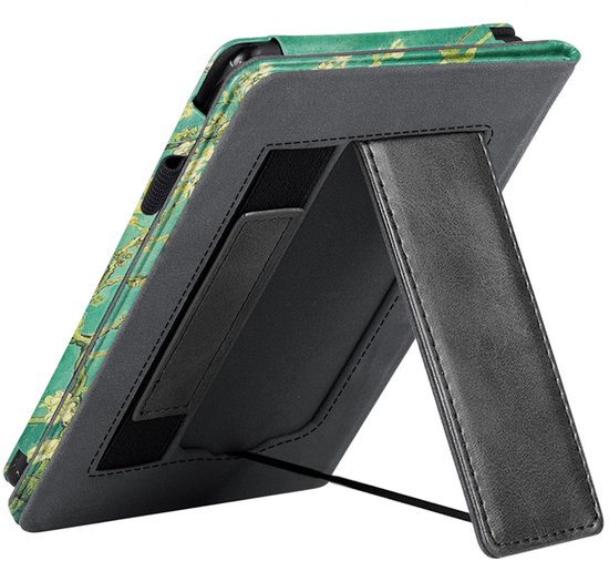 BukkitBow - Beschermhoes geschikt voor Kobo Clara BW - E-reader Cover - Smart Sleep Cover - Bloemen / Bloesem motief - Groen van BukkitBow — afbeelding 2