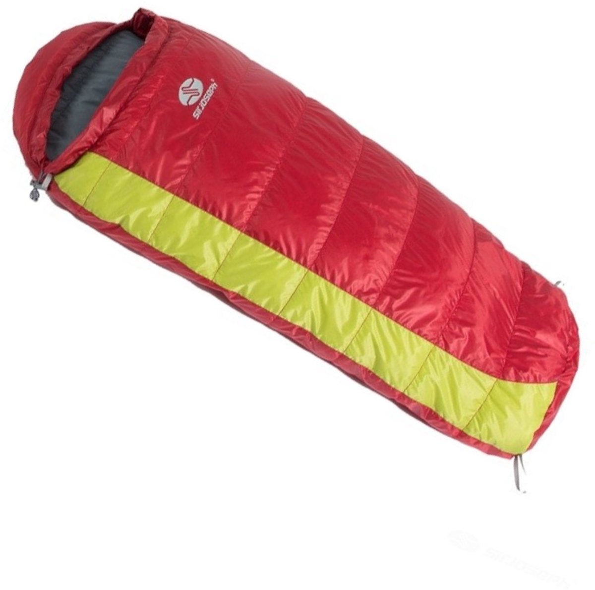 SirJoseph donzen mummyslaapzak voor kinderen Kiki Down 85 - links 85 cm - Rood met Lime