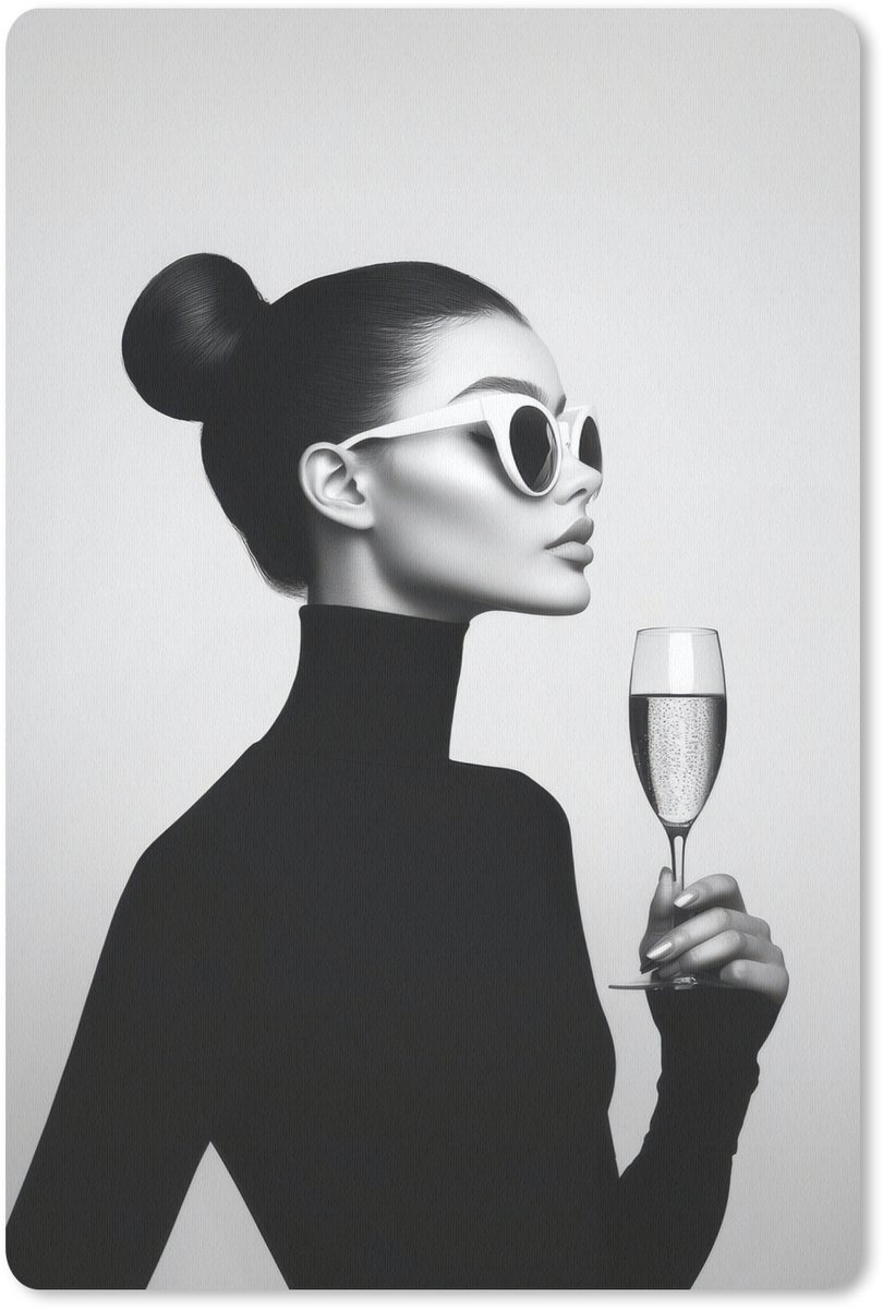 Muismat 18x27 cm - Mousepad Vrouw - Champagne - Modern - Muismatten