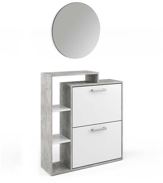 Vicco Schoenenkantelaar Orlando, Krachtige eik goud, 80 x 128.3 cm met 3 compartimenten