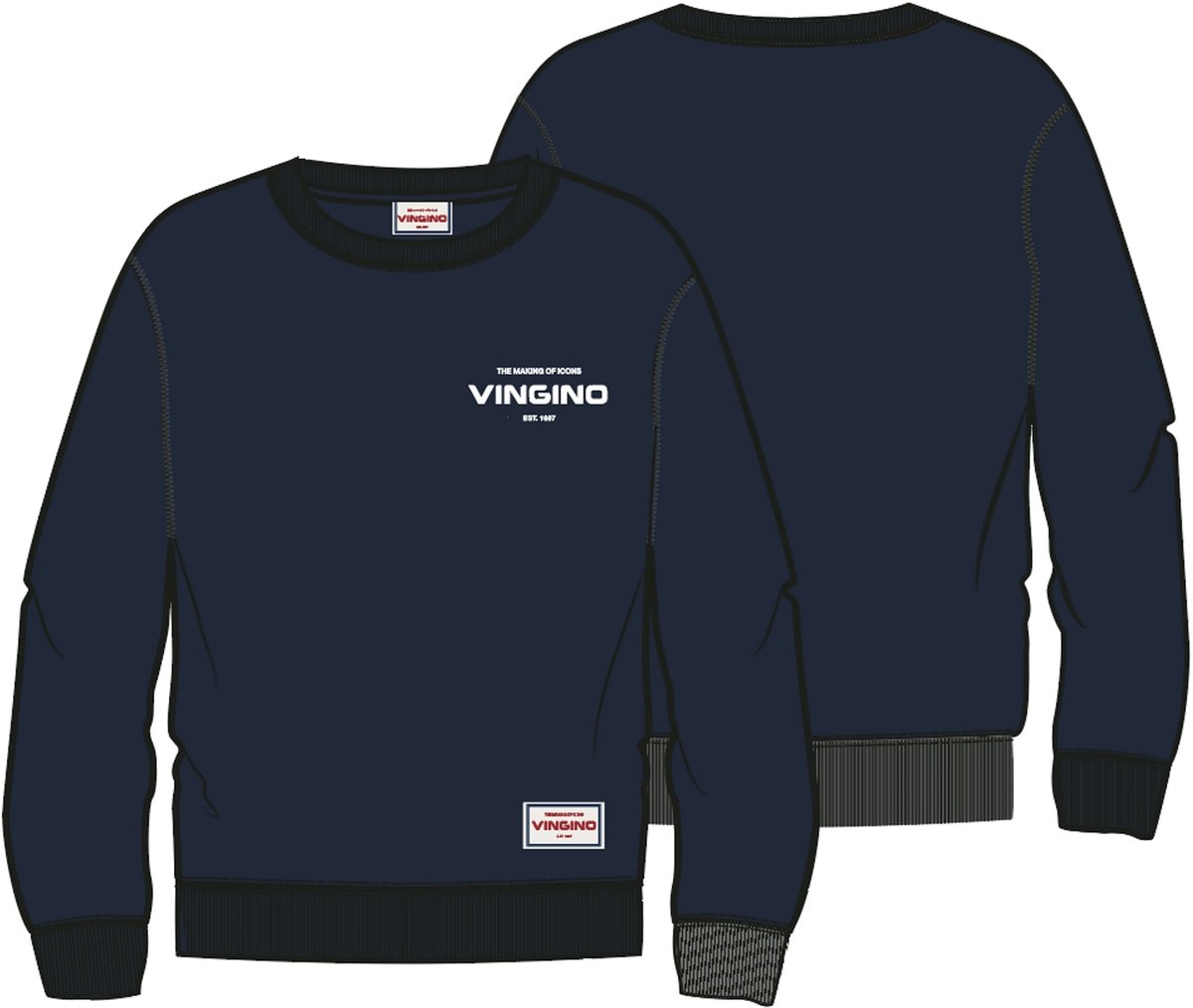 Vingino - Basic-crew - Jongens - Sweaters, Hoodies