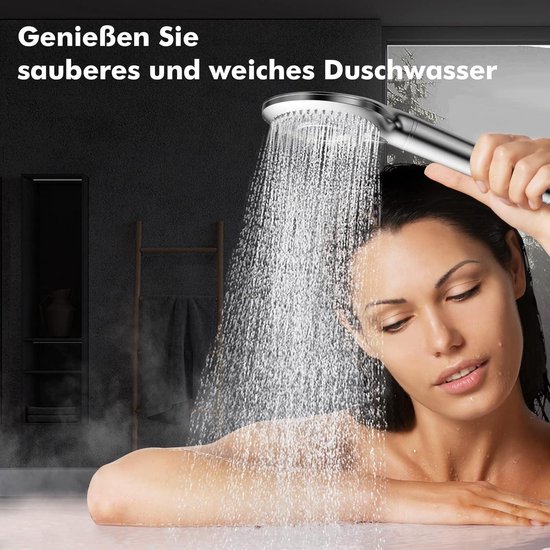 Hoge druk handdouche met filtratie in 15 lagen, 15 m slang, 3 straalsoorten - Voor het... | bol