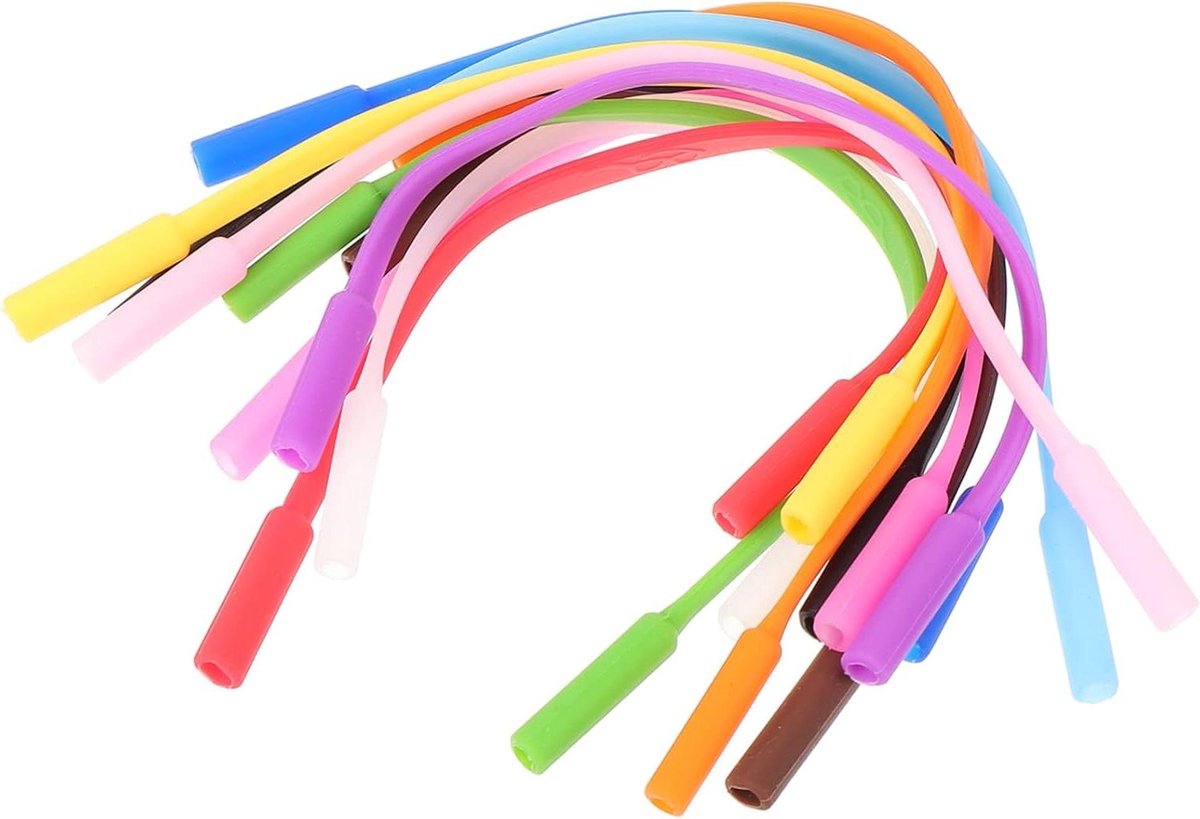 Image of 12 stuks siliconen riem voor kindersportzonnebril - verstelbaar en willekeurige kleur (17.5x0.5cm)