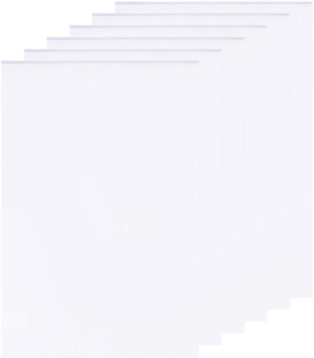 Image of 6 witte schuimplaten van 3 mm - 30 x 20 cm - rechthoekig - voor kunstpresentatie, knutselen, modellering, montage, cosplay, scrapbooking, schoolprojecten