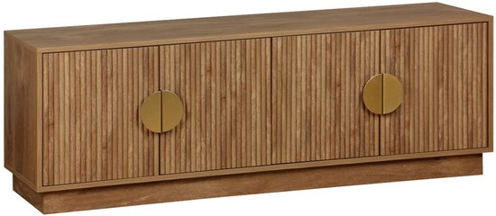 sweeek - 4-deurs exotisch mangohout effect tv-meubel b 140 x d 40 x h 48cm
