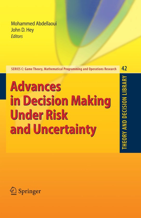 Advances In Decision Making Under Risk And Uncertainty - cover