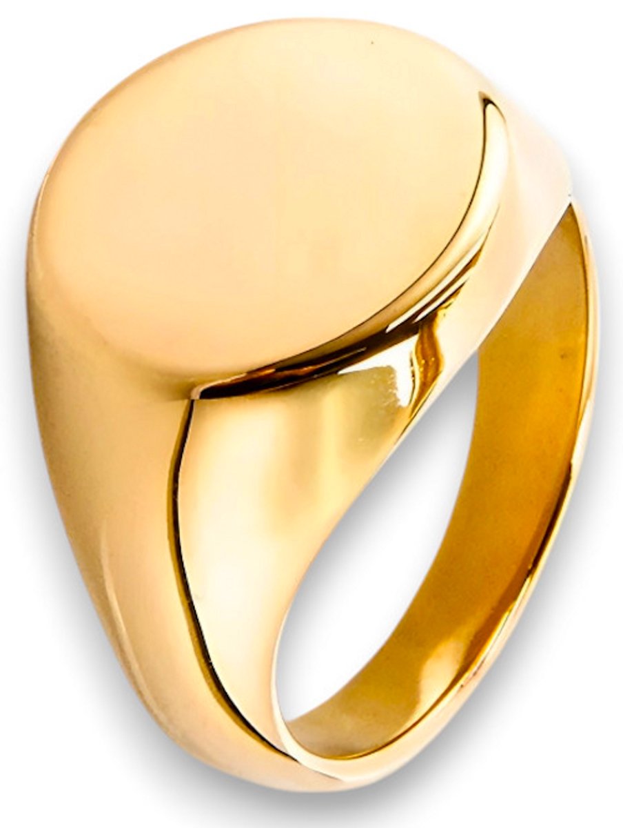 Zegelring Heren Goud kleurig - Staal - Ring Ringen - Papa Cadeau Voor Mannen - Vaderdag