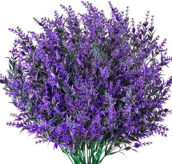 Ibenzoa® Zesdelige Set Kunstlavendel Bloemen voor Decoratie en Binnen/Buiten Gebruik