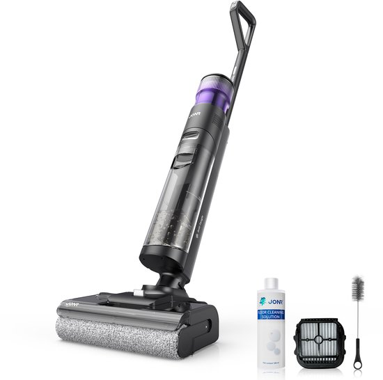 JONR ED12 Pro Max Draadloze -Nat Droog Stofzuiger-Elektrische Dweil-Steelstofzuigers-zelfreiniging met 75°C heet water-5 min flitsdrogen met hete lucht-180° kantelbare reiniging - dubbele schrapers met anti-verstrengeling - 17000 Pa zuigkracht