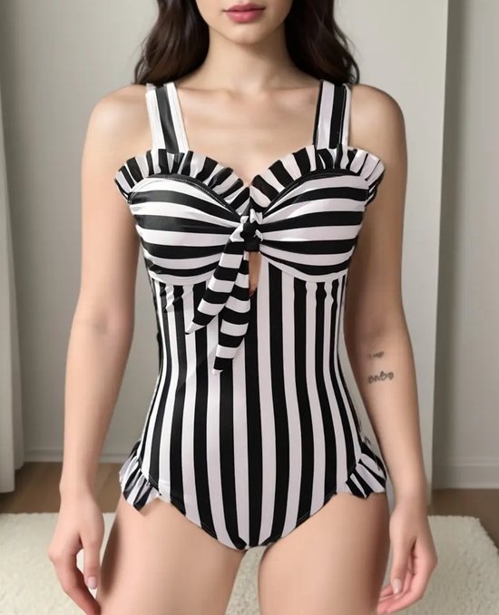 Linda - Retro Gestreept Badpak