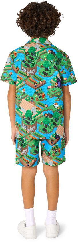 OppoSuits Boys Minecraft Summer Set - Officieel Minecraft pak - Shorts en Shirt - Zomer outfit - Maat EU122/128