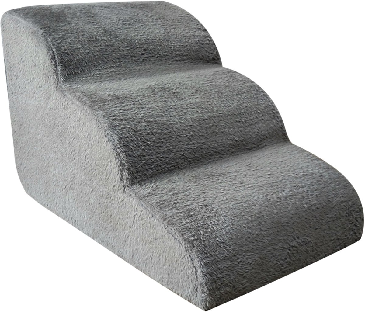 Hondenhelling Loopplanken-Wasbare Antislip Honden Trap – 3-Lagen Hondenhelling voor Bed – Huisdierramp – Opvouwbare Hondentrap met Afneembare Hoes – Grijs – 60x42x39cm – Geschikt voor Kleine & Middelgrote Honden en Katten