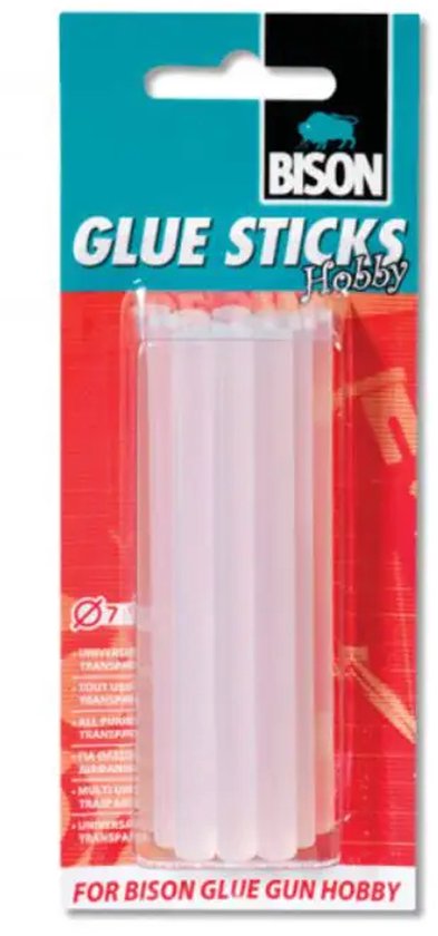 12x bâtons de colle Bison Hobby Colle transparente 12 pièces