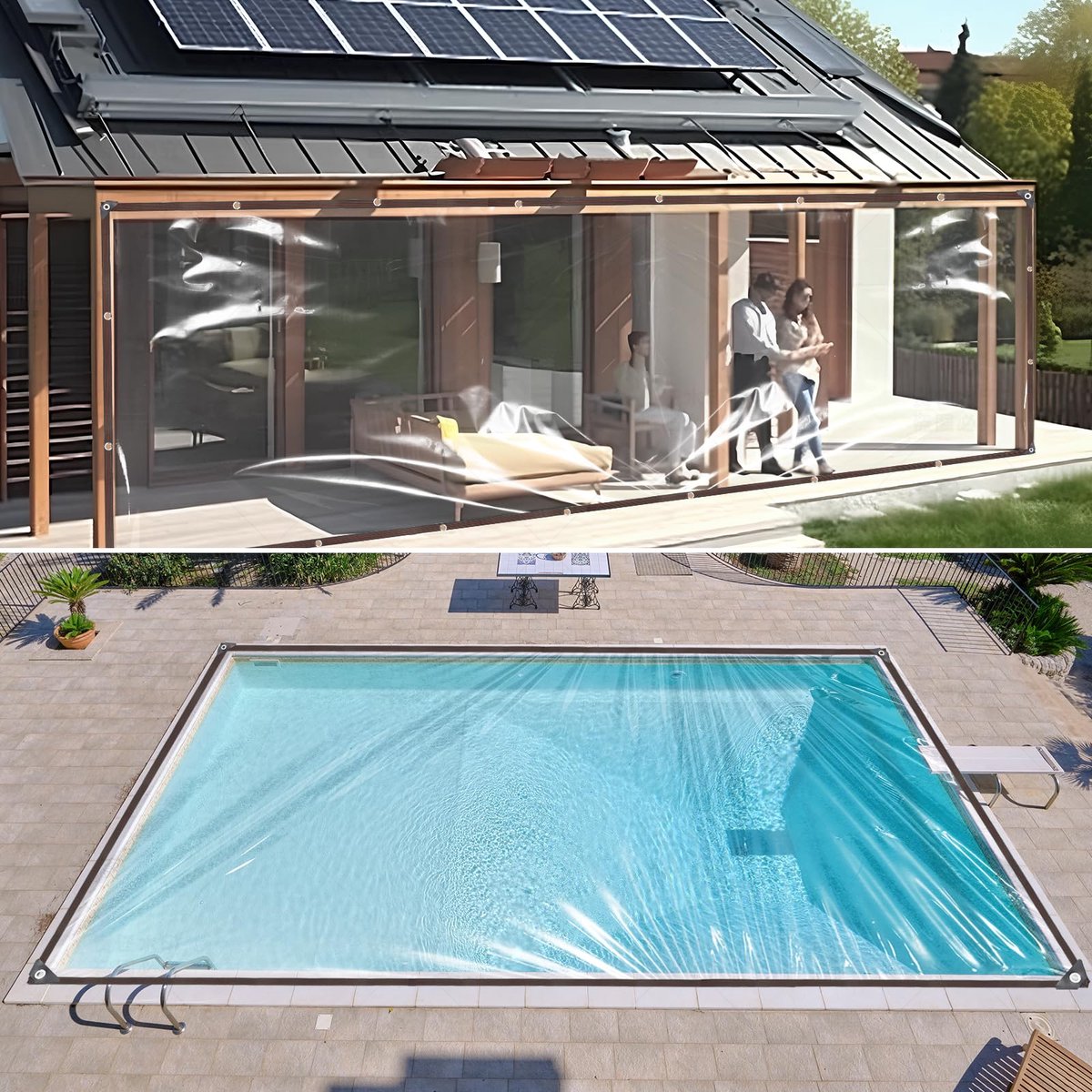 Ibenzoa® Waterdicht en Transparant Afdekzeil met Metalen Ogen voor Veelzijdig Gebruik, 2 x 3 m